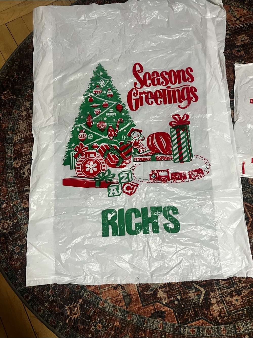 Rich’s & Kmart Vintage Christmas Plastic Shopping bags - Picture 2 of 5